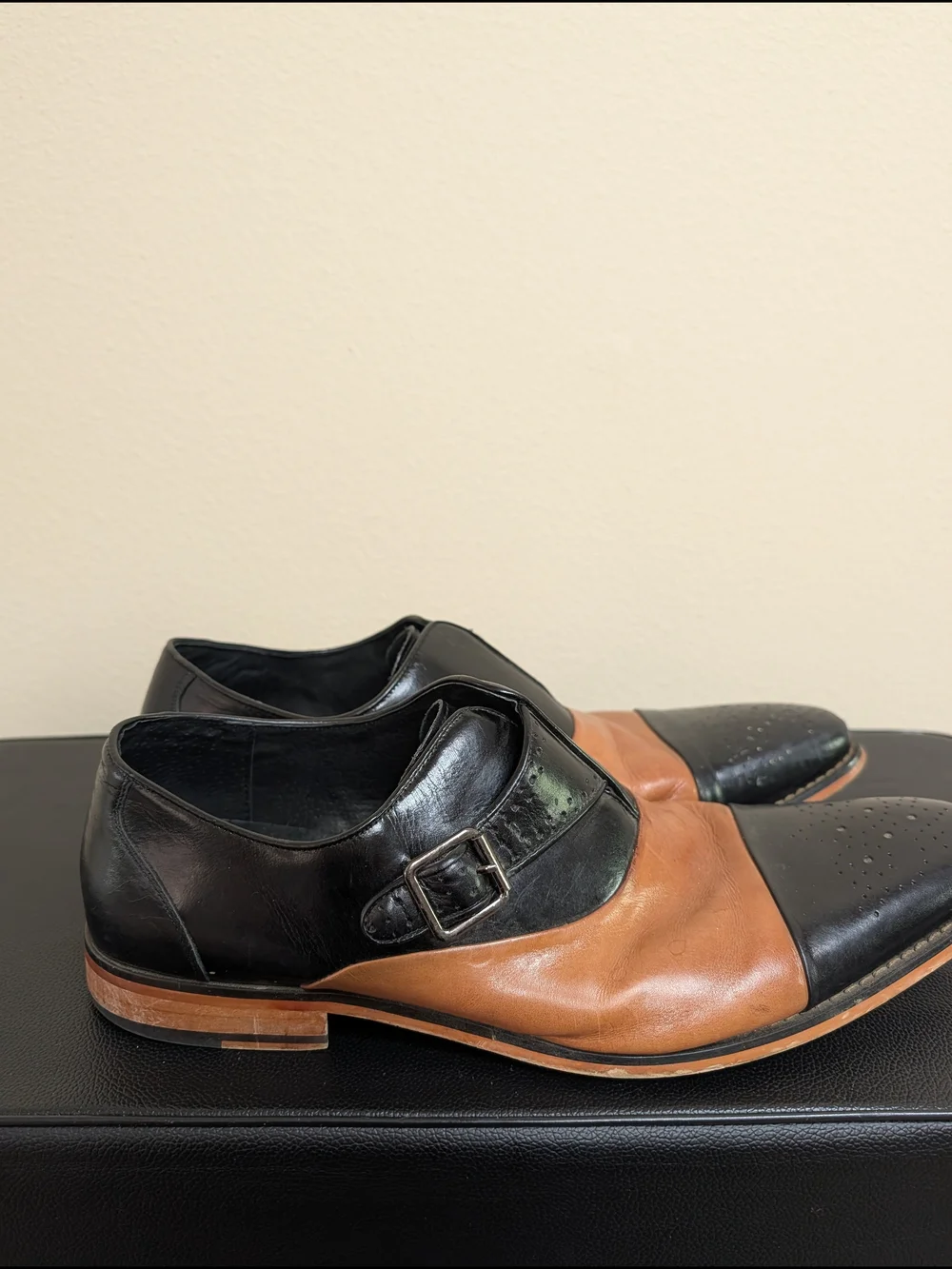 Stacy Adams Two-Tone‎ Monk Strap Dress Shoes Men's Size 13M